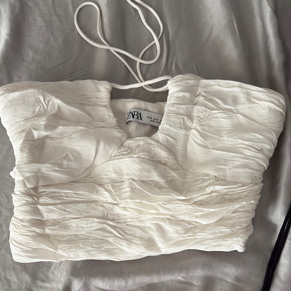 Zara White Pajama Set Intimates Sleepwear